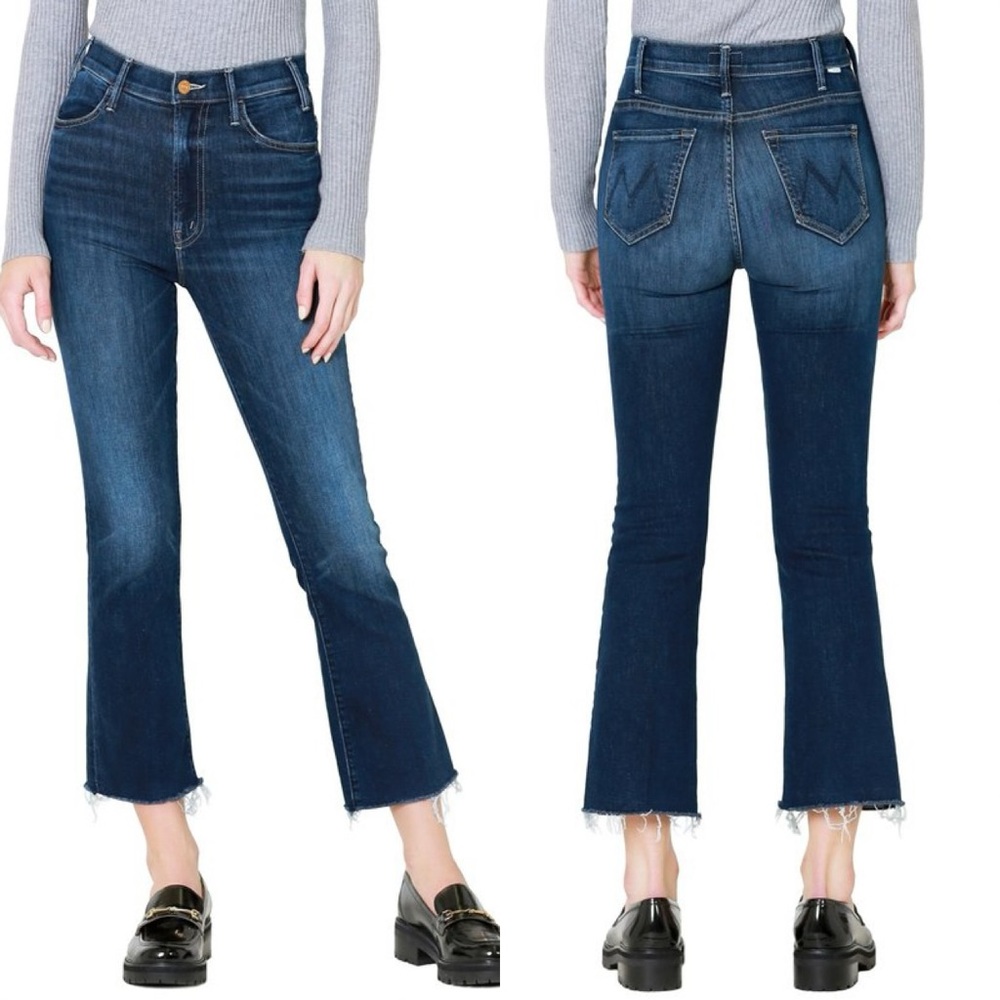 Mother Women’s The Hustler Ankle Fray Flared Boot Cut Jeans in Teaming Up 27